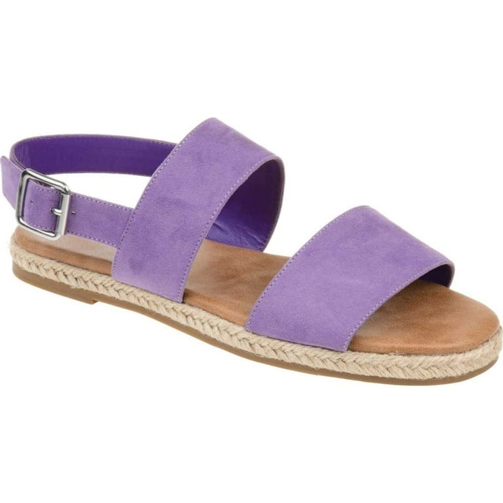 Journee Collection Georgia Open Toe Ankle Strap Sandals Purple Size 8.5